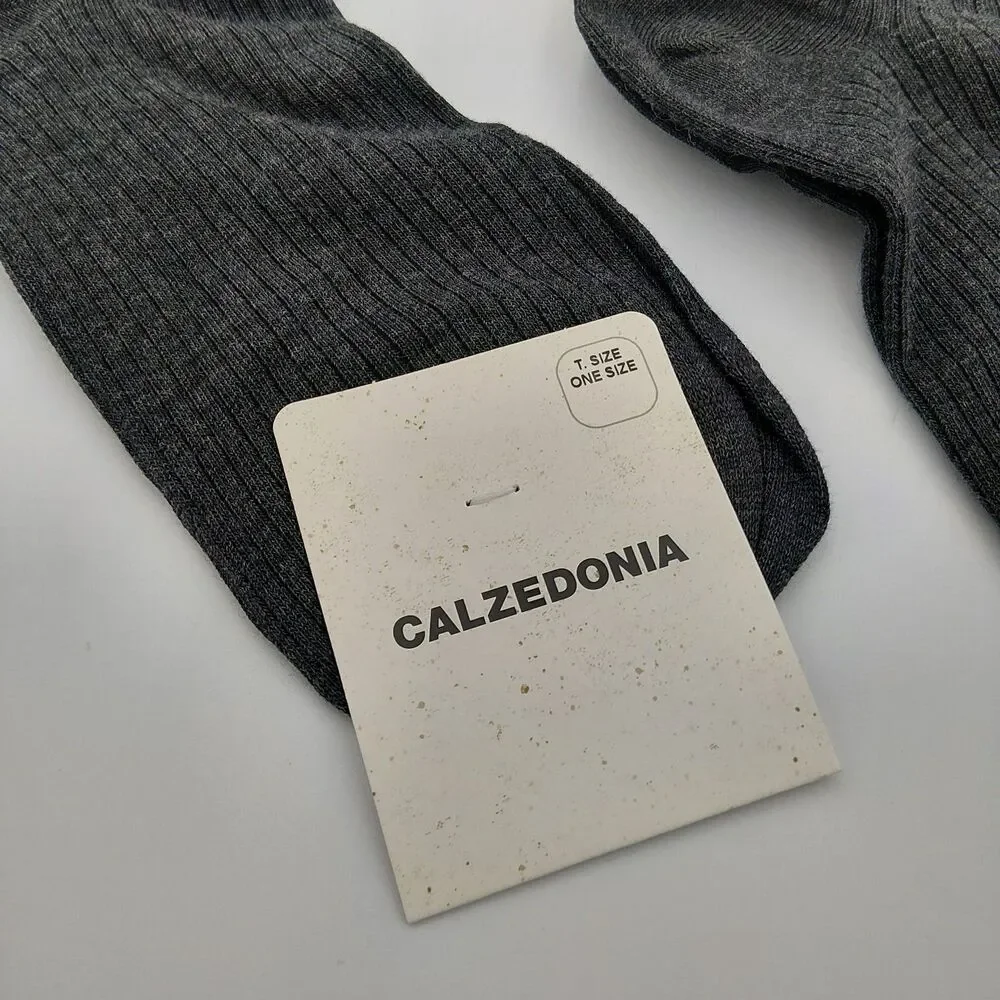 Calzedonia Italian brand knee socks with bows anthracite gray-set of 2